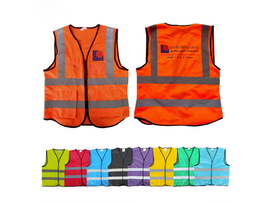 Multi-Pockets Clothing Reflector Safety Hi Vis Vest With Pocket Workmen Safety Vest Orange