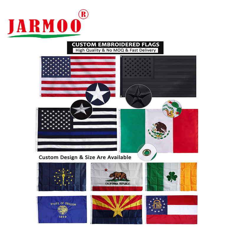 Durable Double Sided Wholesale Custom Embroidery Flag